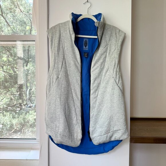 NWT Free People Movement Slalom Reversible Fleece Vest Stellar Cobalt Blue Small - Picture 6 of 15